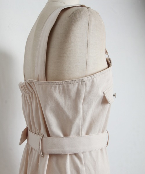 tocco closet（トッコ　クローゼット）の「【ZOZO限定】ウエストベルト付きフレアジャンパースカート（ジャンパースカート・レディース・インディゴブルー/アイボリー・M）」の8枚目の写真