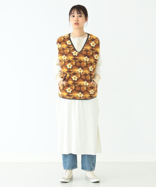 BEAMS BOY（ビームスボーイ）の「BEAMS BOY / ボーイ ジャカード プルオーバー ベスト（ベスト・レディース・ブラウン/オレンジ・FREE）」の10枚目の写真