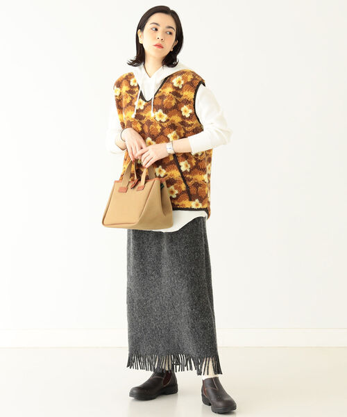 BEAMS BOY（ビームスボーイ）の「BEAMS BOY / ボーイ ジャカード プルオーバー ベスト（ベスト・レディース・ブラウン/オレンジ・FREE）」の3枚目の写真