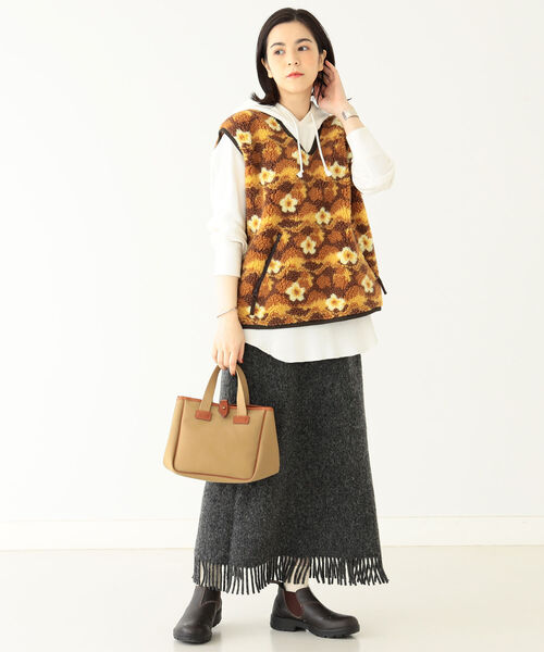 BEAMS BOY（ビームスボーイ）の「BEAMS BOY / ボーイ ジャカード プルオーバー ベスト（ベスト・レディース・ブラウン/オレンジ・FREE）」の11枚目の写真