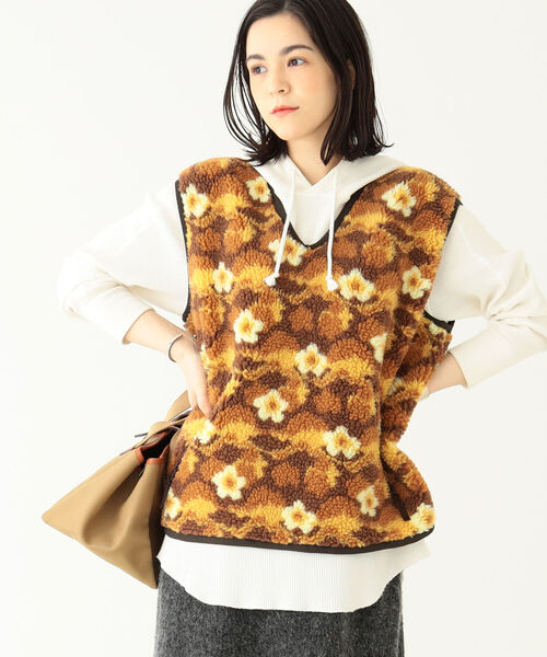 BEAMS BOY（ビームスボーイ）の「BEAMS BOY / ボーイ ジャカード プルオーバー ベスト（ベスト・レディース・ブラウン/オレンジ・FREE）」の15枚目の写真