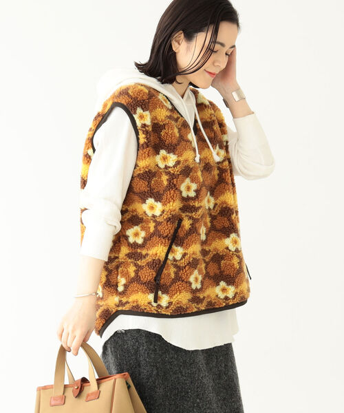 BEAMS BOY（ビームスボーイ）の「BEAMS BOY / ボーイ ジャカード プルオーバー ベスト（ベスト・レディース・ブラウン/オレンジ・FREE）」の7枚目の写真