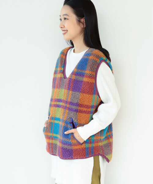 BEAMS BOY（ビームスボーイ）の「BEAMS BOY / ボーイ ジャカード プルオーバー ベスト（ベスト・レディース・ブラウン/オレンジ・FREE）」の18枚目の写真