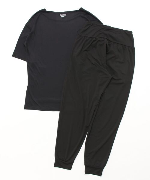 セール】【Reebok:リーボック】レディース5分袖Tシャツ付き2点セット