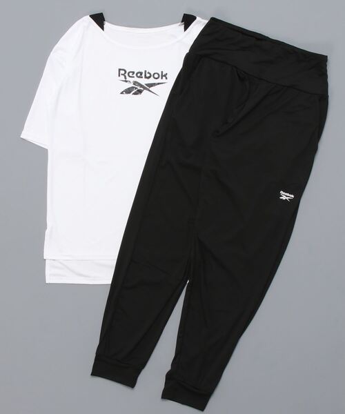 セール】【Reebok:リーボック】レディース5分袖Tシャツ付き2点