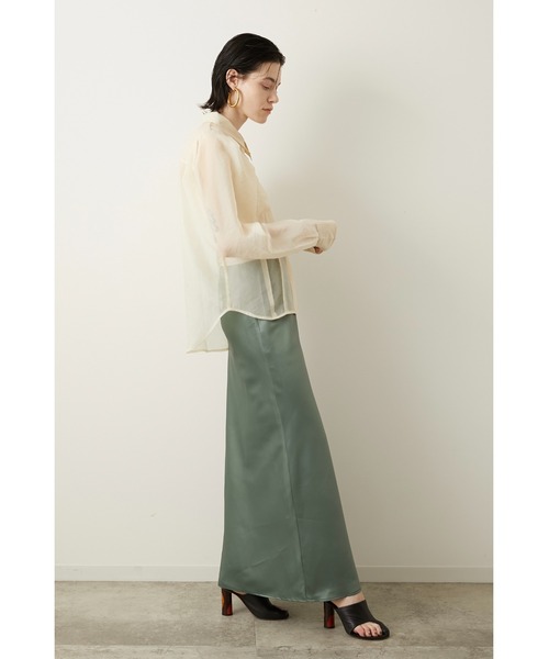 LA PEAU DE GEM（ラポドゥジェム）の「【LA PEAU DE GEM】バイアスマーメイドロングスカート（スカート・レディース・ブラック/カーキ・FREE）」の18枚目の写真