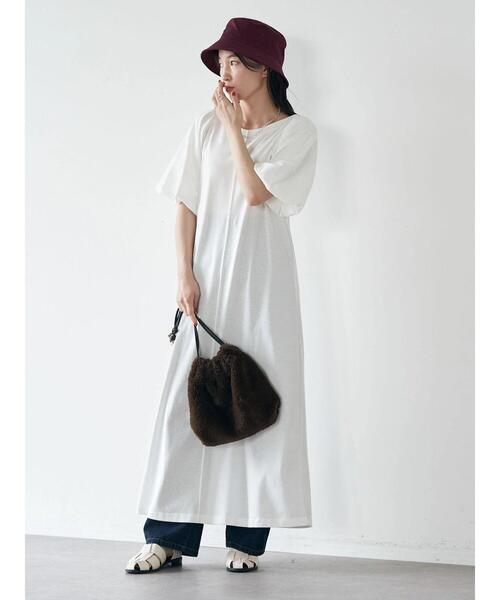 袖バルーンカットソーワンピース