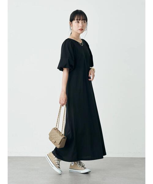 袖バルーンカットソーワンピース
