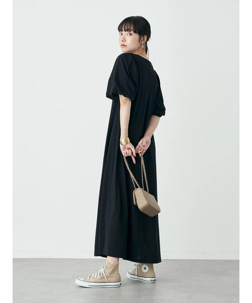 袖バルーンカットソーワンピース