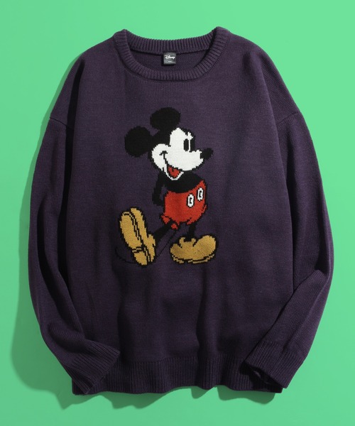 Disney（ディズニー）の「【DISNEY/ディズニー】ミッキー&プーさん ジャガードクルーニットセーター/CORPUS TOKYO別注（ニット/セーター・メンズ・スミクロ/パープル系その他/グリーン系その他/ベージュ系その他/ブラック系その他/クリーム/グリーン/パープル・LL/M/L）」の9枚目の写真