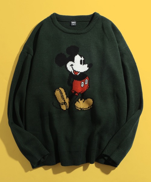 Disney（ディズニー）の「【DISNEY/ディズニー】ミッキー&プーさん ジャガードクルーニットセーター/CORPUS TOKYO別注（ニット/セーター・メンズ・スミクロ/パープル系その他/グリーン系その他/ベージュ系その他/ブラック系その他/クリーム/グリーン/パープル・LL/M/L）」の10枚目の写真