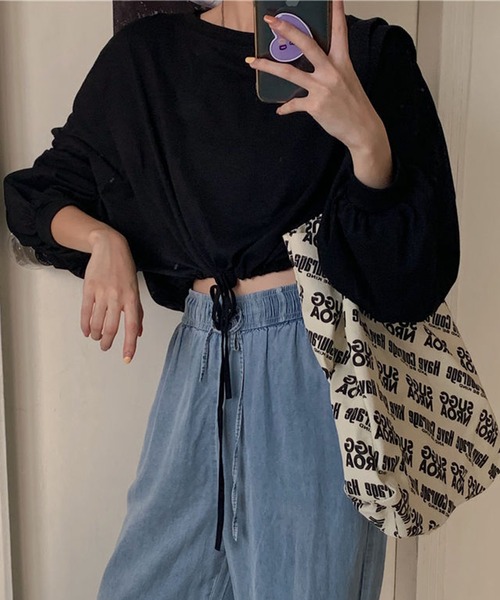 EPICKS（エピックス）の「ショート丈ドルマンスリーブロンT（Tシャツ/カットソー・レディース・ホワイト/ブラック/グレー・M/L）」の3枚目の写真