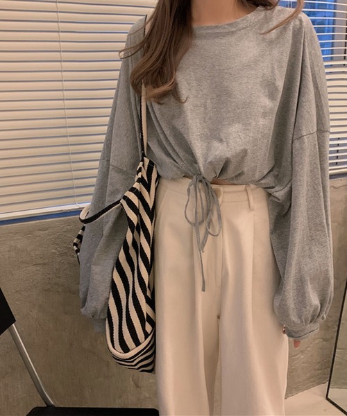 EPICKS（エピックス）の「ショート丈ドルマンスリーブロンT（Tシャツ/カットソー・レディース・ホワイト/ブラック/グレー・M/L）」の4枚目の写真