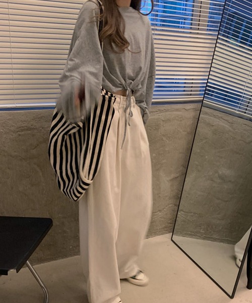 EPICKS（エピックス）の「ショート丈ドルマンスリーブロンT（Tシャツ/カットソー・レディース・ホワイト/ブラック/グレー・M/L）」の7枚目の写真