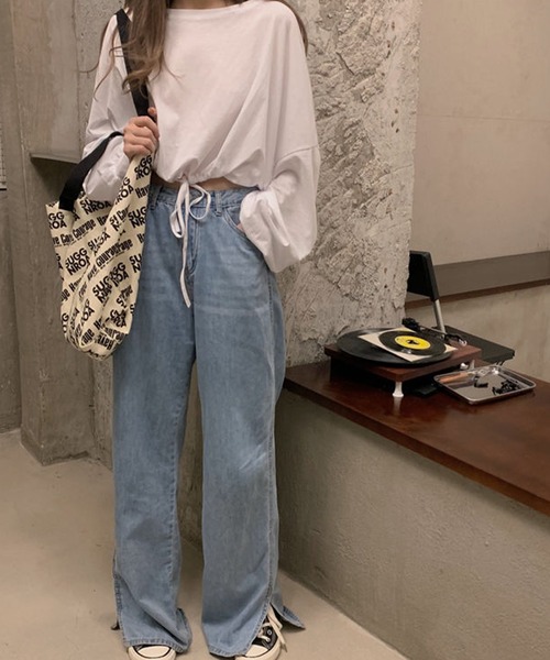 EPICKS（エピックス）の「ショート丈ドルマンスリーブロンT（Tシャツ/カットソー・レディース・ホワイト/ブラック/グレー・M/L）」の10枚目の写真