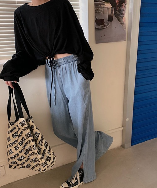 EPICKS（エピックス）の「ショート丈ドルマンスリーブロンT（Tシャツ/カットソー・レディース・ホワイト/ブラック/グレー・M/L）」の11枚目の写真