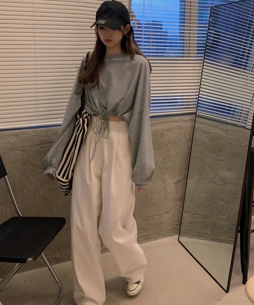 EPICKS（エピックス）の「ショート丈ドルマンスリーブロンT（Tシャツ/カットソー・レディース・ホワイト/ブラック/グレー・M/L）」の12枚目の写真