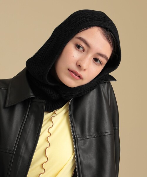 Ray BEAMS（レイビームス）の「Ray BEAMS / バラクラバ（ニットキャップ/ビーニー・レディース・ブラック/オフホワイト・ONE SIZE）」の4枚目の写真