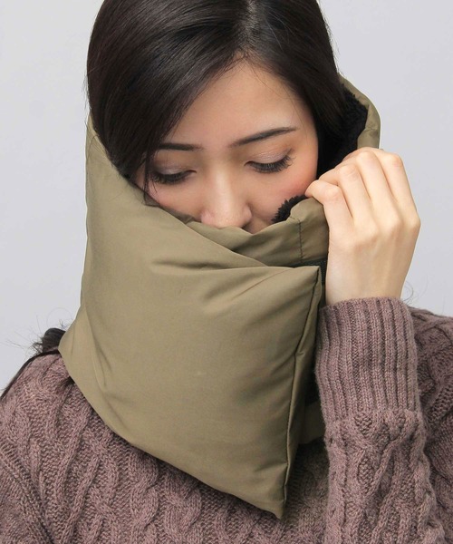 glabella（グラベラ）の「撥水ポリエステル 中綿 ボリューム ネックウォーマー / ダウンネックウォーマー（ネックウォーマー/スヌード・メンズ・ブラック/グレー/カーキ・FREE）」の11枚目の写真