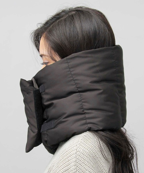 glabella（グラベラ）の「撥水ポリエステル 中綿 ボリューム ネックウォーマー / ダウンネックウォーマー（ネックウォーマー/スヌード・メンズ・ブラック/グレー/カーキ・FREE）」の9枚目の写真