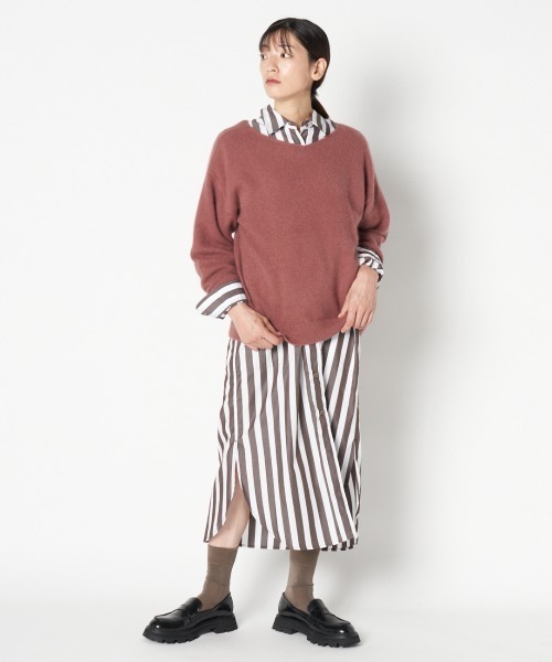 HELIOPOLE(エリオポール)の「RACCOON 2WAY NECK PULLOVER(ニット/セーター・レディース・アイボリー/ブラウン/ピンク/グレー・38)」の13枚目の写真