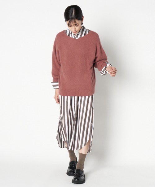 HELIOPOLE(エリオポール)の「RACCOON 2WAY NECK PULLOVER(ニット/セーター・レディース・アイボリー/ブラウン/ピンク/グレー・38)」の14枚目の写真