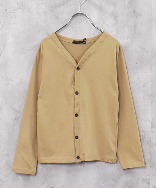 THE CASUAL（カジュアル）の「無地カーディガン（カーディガン/ボレロ・キッズ・チャコール/カーキ/ミント/ラベンダー/杢グレー/ダークグリーン/ベージュ/ネイビー/ブラウン/ブラック・110cm/120cm/130cm/140cm/150cm/160cm）」の5枚目の写真