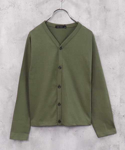 THE CASUAL（カジュアル）の「無地カーディガン（カーディガン/ボレロ・キッズ・チャコール/カーキ/ミント/ラベンダー/杢グレー/ダークグリーン/ベージュ/ネイビー/ブラウン/ブラック・110cm/120cm/130cm/140cm/150cm/160cm）」の7枚目の写真