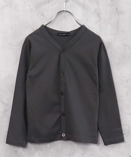 THE CASUAL（カジュアル）の「無地カーディガン（カーディガン/ボレロ・キッズ・チャコール/カーキ/ミント/ラベンダー/杢グレー/ダークグリーン/ベージュ/ネイビー/ブラウン/ブラック・110cm/120cm/130cm/140cm/150cm/160cm）」の3枚目の写真