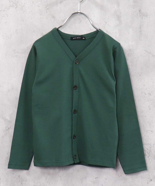 THE CASUAL（カジュアル）の「無地カーディガン（カーディガン/ボレロ・キッズ・チャコール/カーキ/ミント/ラベンダー/杢グレー/ダークグリーン/ベージュ/ネイビー/ブラウン/ブラック・110cm/120cm/130cm/140cm/150cm/160cm）」の6枚目の写真