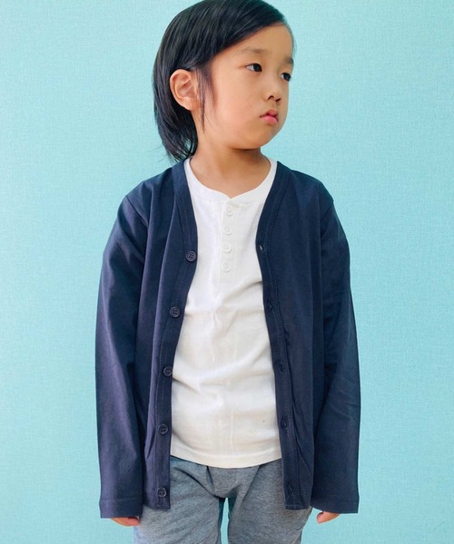 THE CASUAL（カジュアル）の「無地カーディガン（カーディガン/ボレロ・キッズ・チャコール/カーキ/ミント/ラベンダー/杢グレー/ダークグリーン/ベージュ/ネイビー/ブラウン/ブラック・110cm/120cm/130cm/140cm/150cm/160cm）」の11枚目の写真