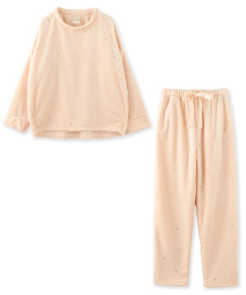 fran de lingerie（フランデランジェリー）の「もこもこ フリースかぶり上下セット レディース パジャマ ふわふわ 部屋着 かわいい あったか（ルームウェア/パジャマ・レディース・グレイッシュベージュ/オフホワイト/ライトブラウン/ワインレッド/コーラルピンク/ホワイト/ライトグレー/ダークブルー/オレンジ/モカ・S-M/M-L）」の13枚目の写真