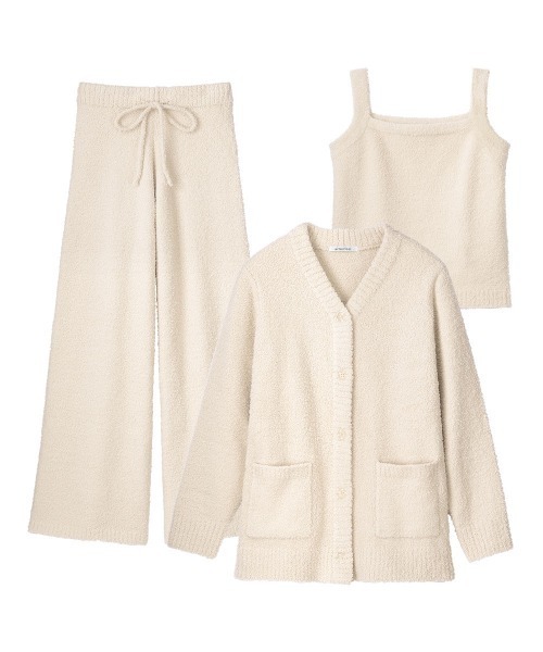 aimerfeel(エメフィール)の「モールニット 3点セット ルームウェア セットアップ カーディガン キャミソール パンツ(ルームウェア/パジャマ・レディース・ブラウン/ブラック/オフホワイト/ベビーピンク/チャコールグレー/サックスブルー/シルバーグレー/ベージュ・LARGE/MEDIUM)」の18枚目の写真