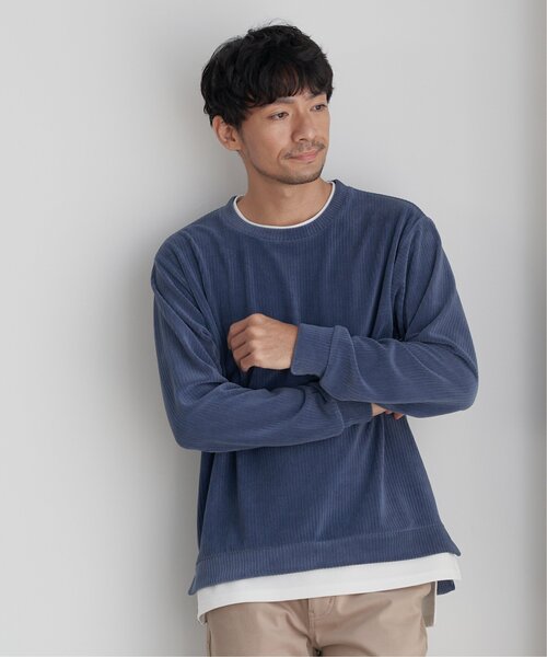 ikka(イッカ)の「カットコールフェイクレイヤードプルオーバー(スウェット・メンズ・ブラック/ベージュ/ブラウン/ブルー・S/M/L/XL)」の9枚目の写真