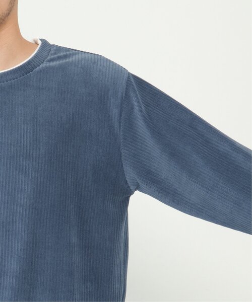 ikka(イッカ)の「カットコールフェイクレイヤードプルオーバー(スウェット・メンズ・ブラック/ベージュ/ブラウン/ブルー・S/M/L/XL)」の16枚目の写真