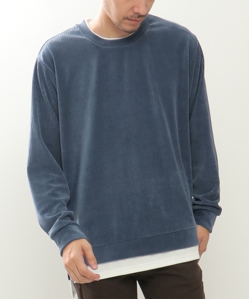 ikka(イッカ)の「カットコールフェイクレイヤードプルオーバー(スウェット・メンズ・ブラック/ベージュ/ブラウン/ブルー・S/M/L/XL)」の4枚目の写真