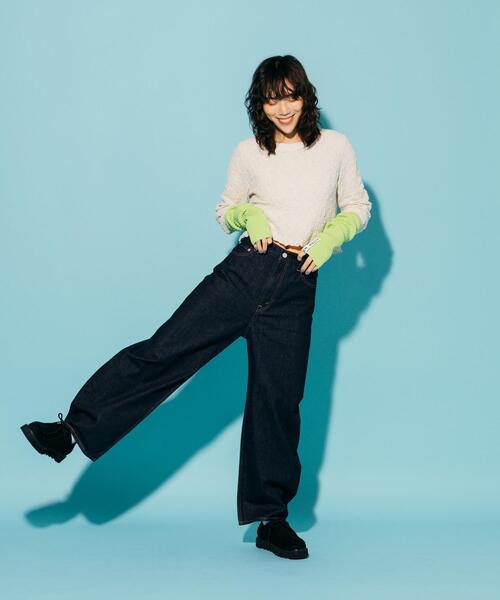 CITEN(シテン)の「<CITEN>クリンプ トップス(Tシャツ/カットソー・レディース・オフホワイト/ブラック/ライム・FREE)」の13枚目の写真