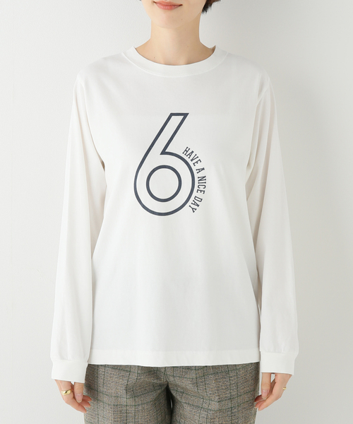 FRAMeWORK（フレームワーク）の「コットンナンバーロンTシャツ（Tシャツ/カットソー・レディース・ホワイト/ブラック・FREE）」の4枚目の写真