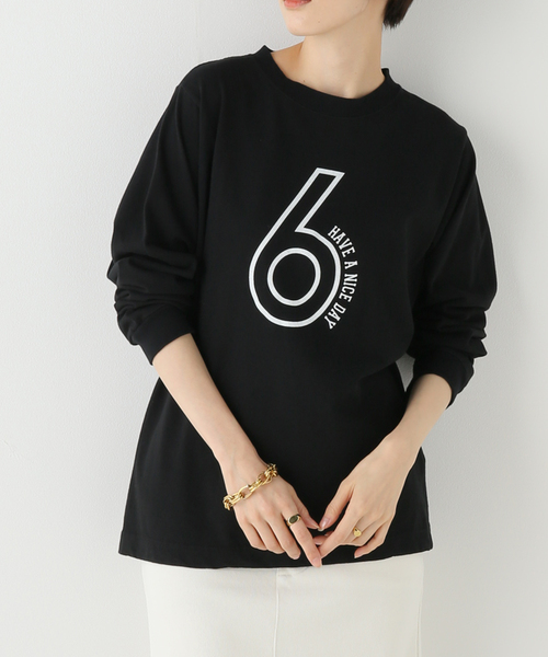 FRAMeWORK（フレームワーク）の「コットンナンバーロンTシャツ（Tシャツ/カットソー・レディース・ホワイト/ブラック・FREE）」の7枚目の写真