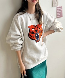 トラ相良刺繍ボリューム袖スウェット