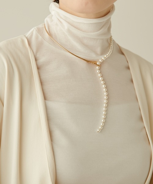 PAPILLONNER（パピヨネ）の「パールコンビチョーカー/PAPILLONNER/パピヨネ（チョーカー・レディース・ゴールド/クリア・FREE）」の3枚目の写真