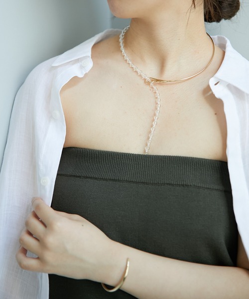 PAPILLONNER（パピヨネ）の「パールコンビチョーカー/PAPILLONNER/パピヨネ（チョーカー・レディース・ゴールド/クリア・FREE）」の9枚目の写真