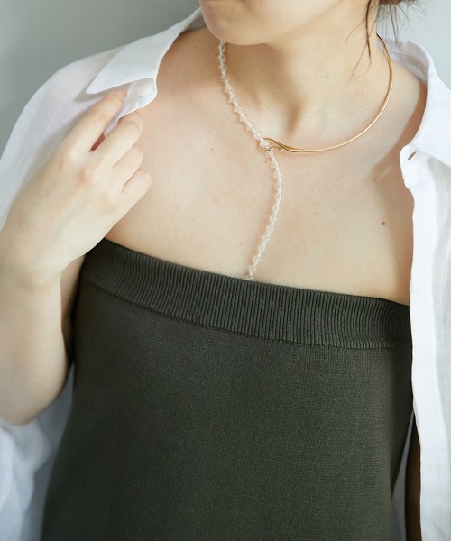 PAPILLONNER（パピヨネ）の「パールコンビチョーカー/PAPILLONNER/パピヨネ（チョーカー・レディース・ゴールド/クリア・FREE）」の10枚目の写真