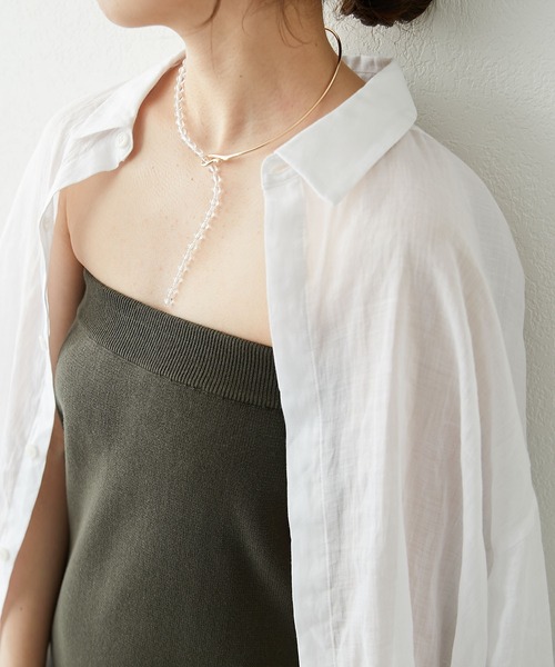 PAPILLONNER（パピヨネ）の「パールコンビチョーカー/PAPILLONNER/パピヨネ（チョーカー・レディース・ゴールド/クリア・FREE）」の12枚目の写真