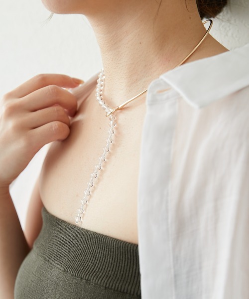 PAPILLONNER（パピヨネ）の「パールコンビチョーカー/PAPILLONNER/パピヨネ（チョーカー・レディース・ゴールド/クリア・FREE）」の13枚目の写真