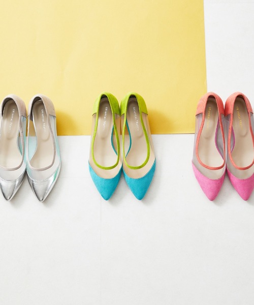 ■2023春夏新作■バイカラーチュールパンプス/31107