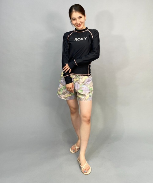 【ROXY】パンツ　ジムウェア　水陸両用ショートパンツ　水着　スイムウェア ROXY/ロキシー 水陸両用/ボタニカル柄/トランクス/ショート