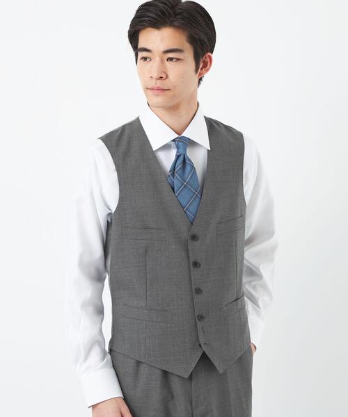 green label relaxing（グリーンレーベルリラクシング）の「＜REDA×green label relaxing＞トロ無地 5B スーツベスト（スーツベスト・メンズ・ブラック/ネイビー/ダークグレー/グレー・44/42/52/48/46/50）」の3枚目の写真