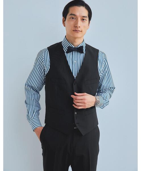 green label relaxing（グリーンレーベルリラクシング）の「＜REDA×green label relaxing＞トロ無地 5B スーツベスト（スーツベスト・メンズ・ブラック/ネイビー/ダークグレー/グレー・44/42/52/48/46/50）」の2枚目の写真
