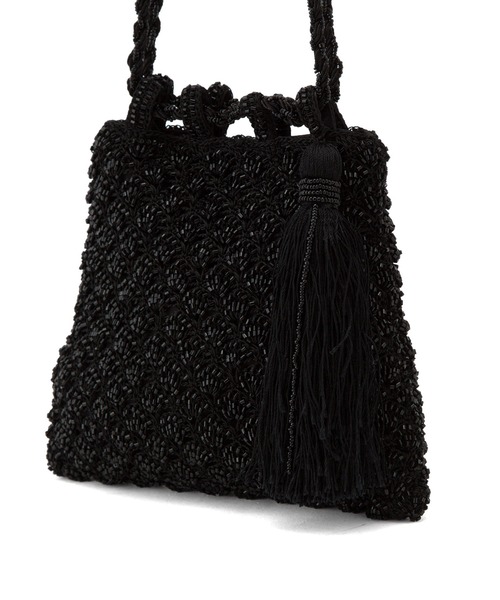 ADAM ET ROPE'（アダムエロペ）の「【ANAN'S】CROCHET CUTDANA FLORAL POUCH（ハンドバッグ・レディース・ブラック/シルバー・FREE）」の6枚目の写真